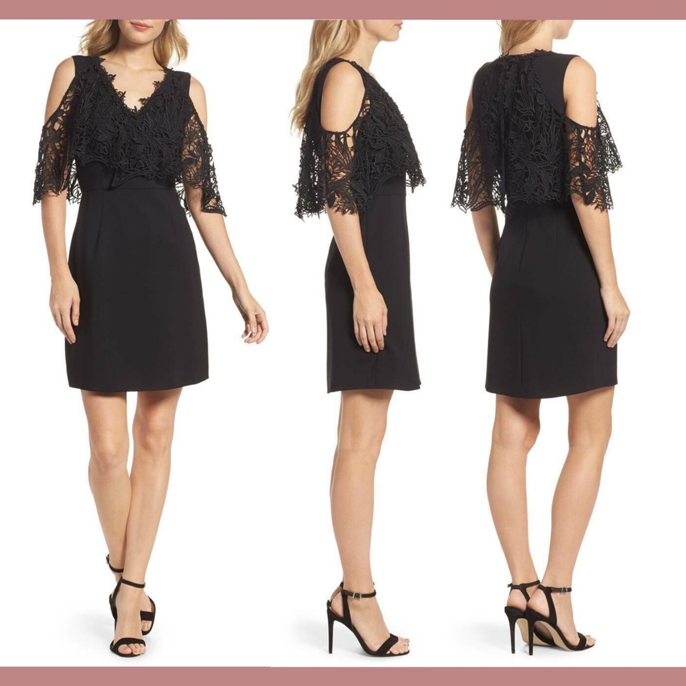NEW Kobi Halperin Kena Cold‎ Shoulder Sheath Dress in Black [SZ 6 ]